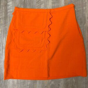 Victoria Beckham for Target Orange Scallopped Mini Summer Skirt Small
